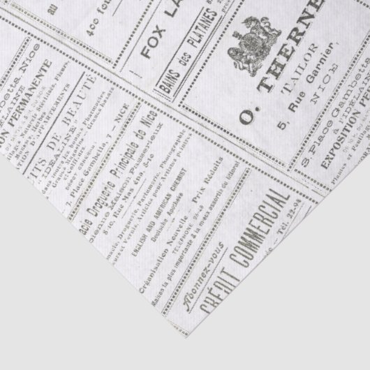  Franse krant Advertisement-lospagina Tissuepapier (Detail)