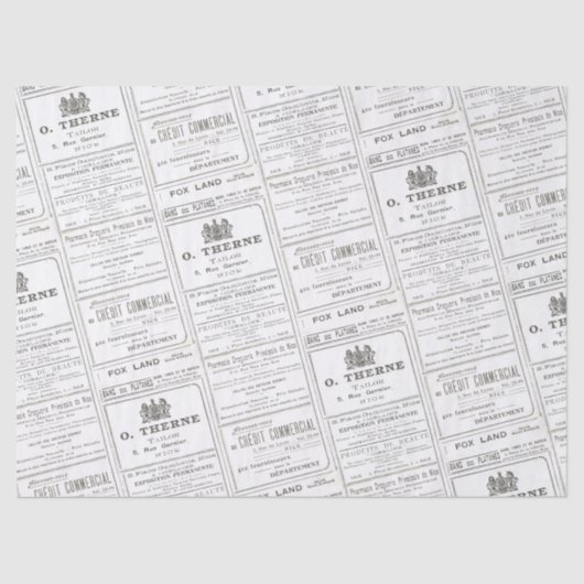 Franse krant Advertisement-lospagina Tissuepapier (Voorkant)