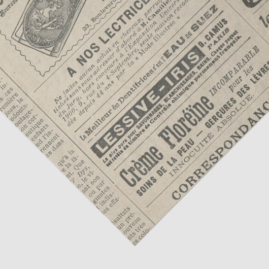  Franse krant Advertisement Tissuepapier (Detail)