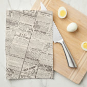  Franse krant Advertisements Pattern Theedoek (Quarter Fold)