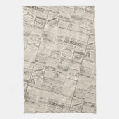  Franse krant Advertisements Pattern Theedoek (Verticaal)