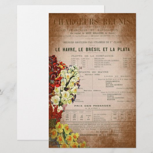 Franse krant Journal Scrapbooking Page Briefpapier (Voorkant / Achterkant)