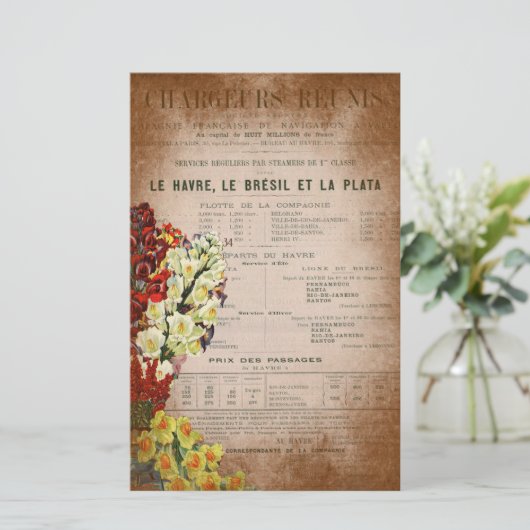  Franse krant Journal Scrapbooking Page Briefpapier (Staand voorkant)