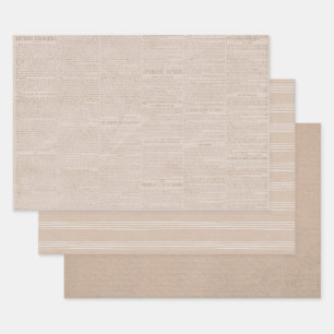 Franse krant Stripes Kraft-ontkoppeling Inpakpapier Vel
