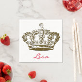 Franse kroon gepersonaliseerde papieren servetten (Insitu)