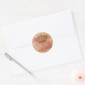 Franse kroonetiketten Stickers roze & ivoor (Envelop)