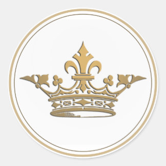 Franse  kroonmetalen goudgrens cl ronde sticker