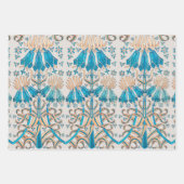 Franse  kunst Nieuw-Zeeland Blauw Cream Inpakpapier Vel (Voorkant 3)