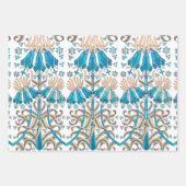 Franse  kunst Nieuw-Zeeland Blauw Cream Inpakpapier Vel (Voorkant 2)