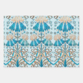 Franse  kunst Nieuw-Zeeland Blauw Cream Inpakpapier Vel (Voorkant)