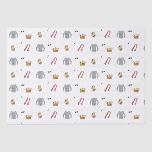 Franse kunstenaar picknick in het park tissuepapier (Voorkant)