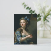  Franse kunstvrouw in blauw dress  Briefkaart (Staand voorkant)