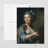  Franse kunstvrouw in blauw dress  Briefkaart (Voorkant / Achterkant)