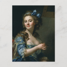  Franse kunstvrouw in blauw dress  Briefkaart