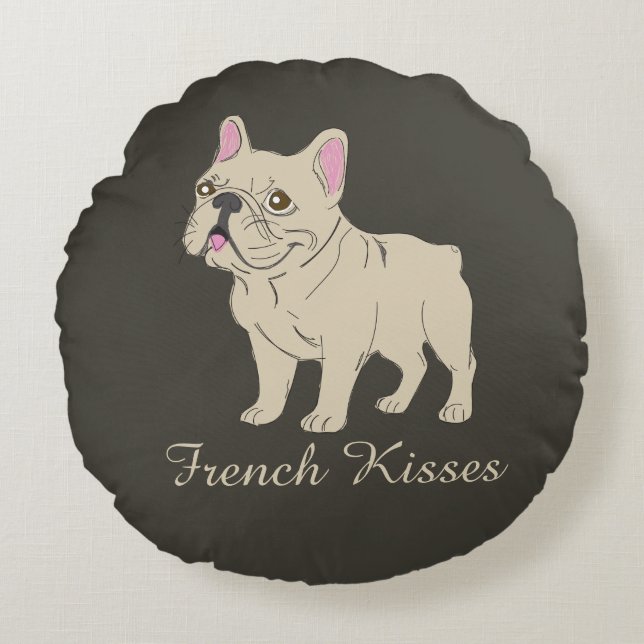 Franse Kusjes Rond Kussen (Voorkant)