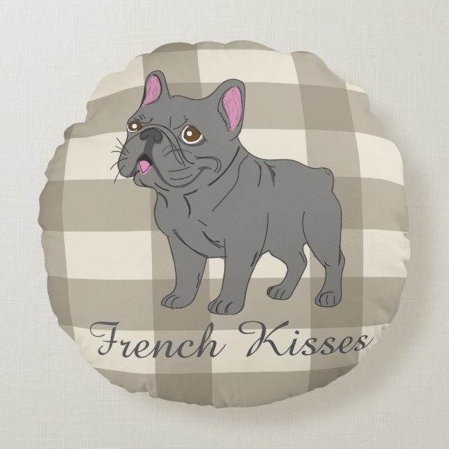 Franse Kusjes Rond Kussen (Voorkant)