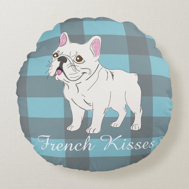 Franse Kusjes Rond Kussen (Voorkant)