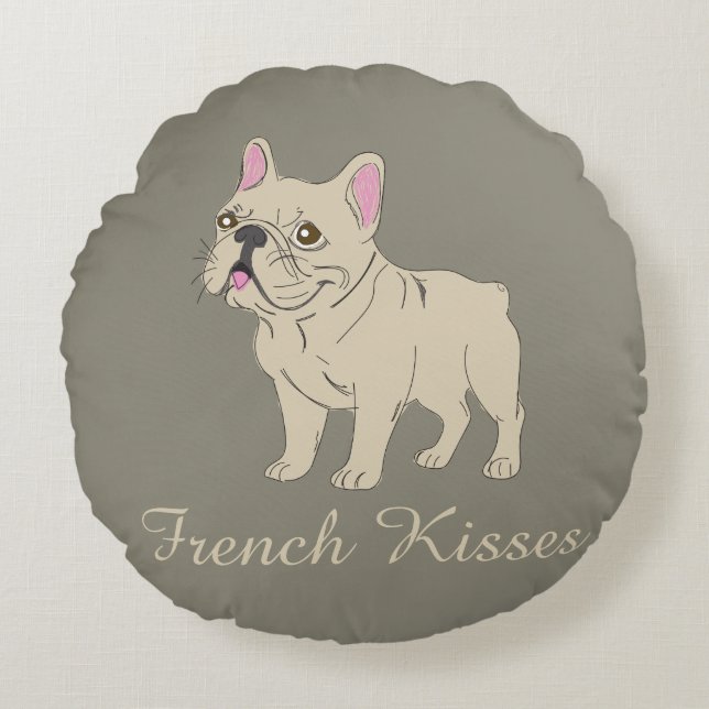 Franse Kusjes Rond Kussen (Voorkant)