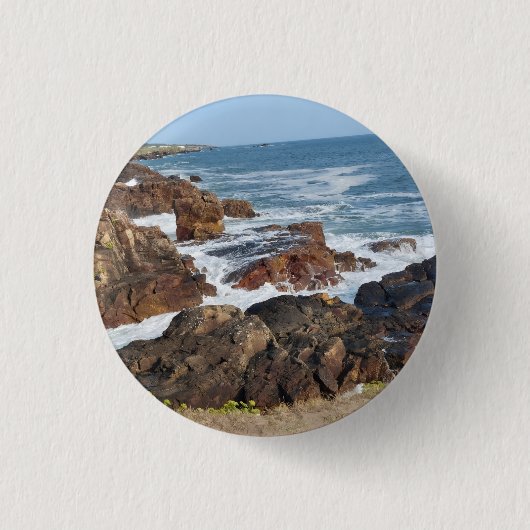 Franse kust in Vendée Ronde Button 3,2 Cm (Voorkant)