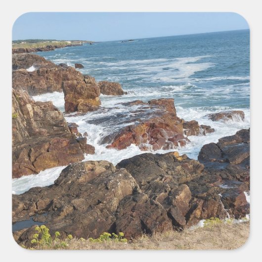 Franse kust in Vendée Vierkante Sticker (Voorkant)