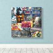 Franse kwartcollage canvas afdruk (Insitu (Houten vloer))