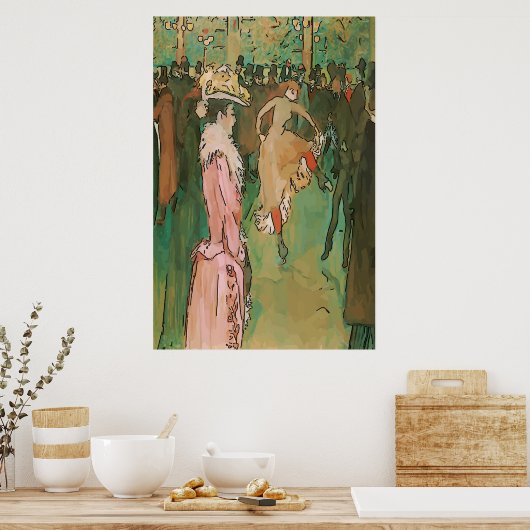 Franse kwartdansers poster (Keuken)