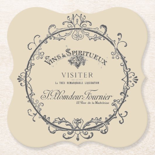  Franse label papier Onderzetters (Voorkant)