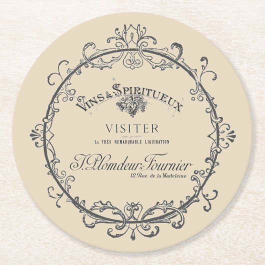 Franse label papier Onderzetters (Voorkant)