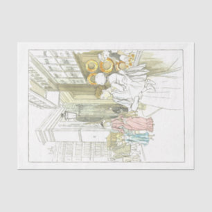 Franse Lady Decoupage Street Bakery Tissue Tissuepapier