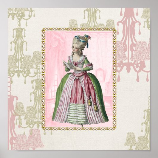 Franse Lady Pink Poster (Voorkant)