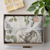 Franse Lady Pink Rose Franse Manuscript Border Tissuepapier (Geschenk)