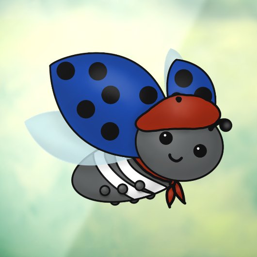 Franse Ladybug, glimlach Raamsticker (Vel 3)