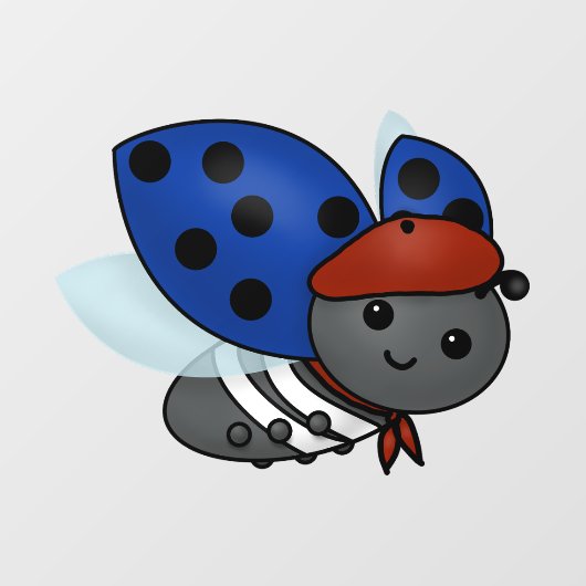 Franse Ladybug, glimlach Raamsticker (Vel)