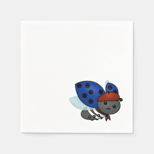 Franse Ladybug, verveeld Napkins Servet (Voorkant)