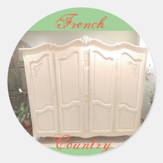 Franse land  Armoire Ronde Sticker (Voorkant)