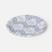 Franse land blauwe zwanen en bloemige wijnstokken papieren bordje (Gekanteld)