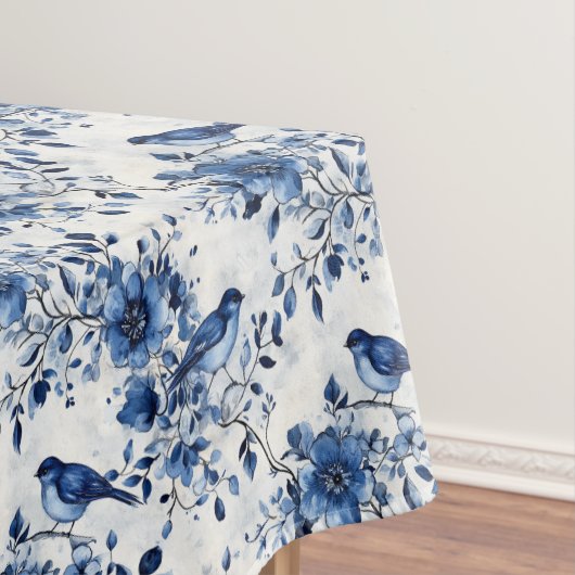 Franse land bloemen met vogels tafelkleed (Voorbeeld)