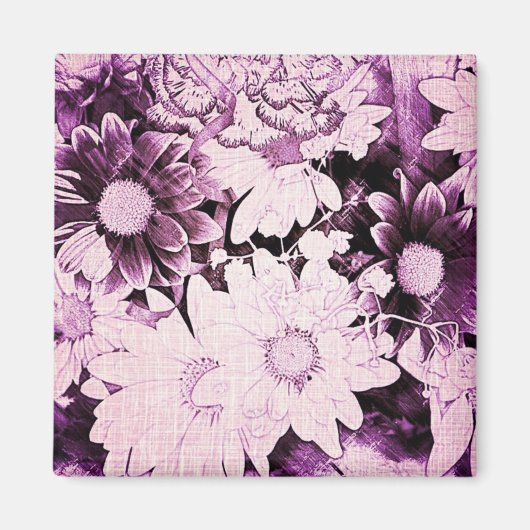 Franse land boho chic wilde bloem paarse madeliefj magneet (Voorkant)