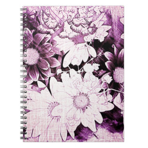 Franse land boho chic wilde bloem paarse madeliefj notitieboek