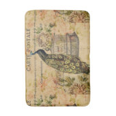 Franse land botanische kunst pauw badmat (Voorkant Verticaal)