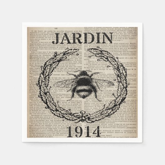 Franse land botanische moderne  bij servet (Voorkant)