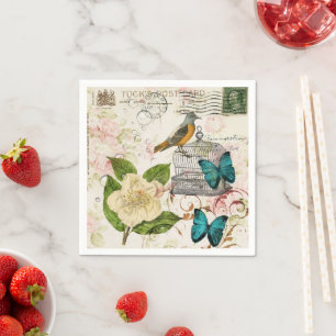 Franse land botanische Paris Tea Party Servet