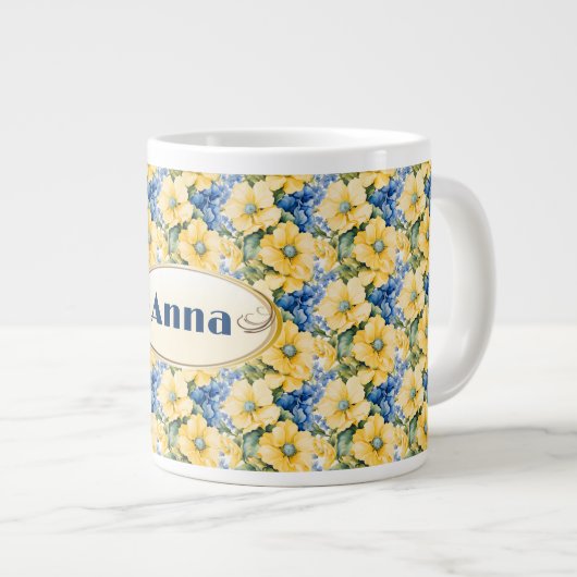 Franse land geel en blauw bloemen Mok (Voorkant rechts)