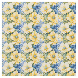 Franse land gele en blauwe bloemen stof