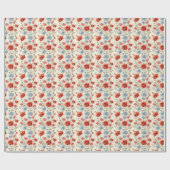 Franse land Poppy en Dahlia Cadeaupapier (Vlak)