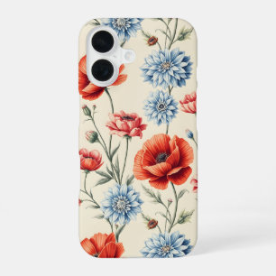 Franse land Poppy en Dahlia iPhone 16 Hoesje