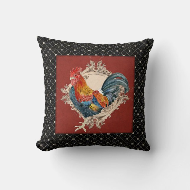 Franse land Roosters  Antiek thuisdecor Kussen (Voorkant)