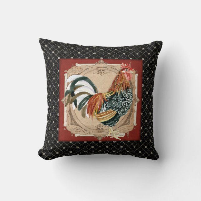 Franse land Roosters  Antiek thuisdecor Kussen (Voorkant)
