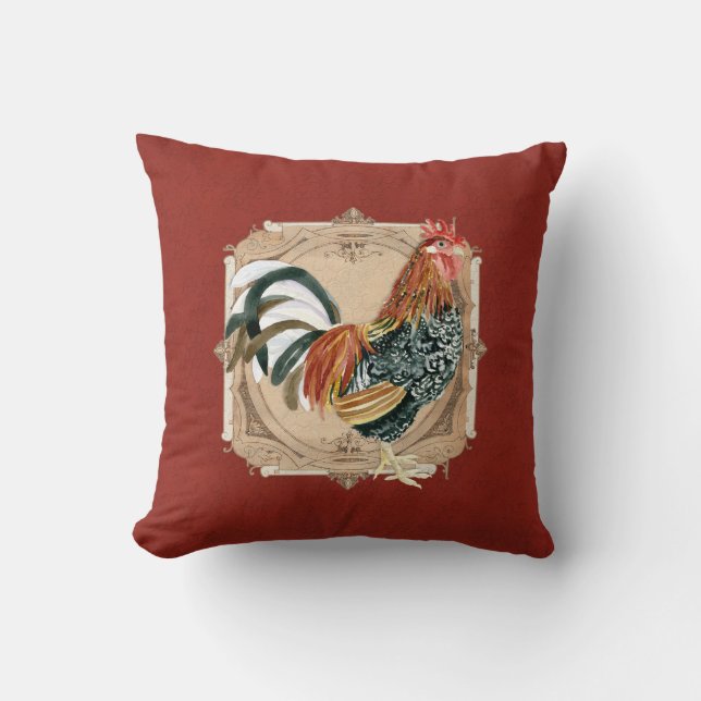 Franse land Roosters  Antiek thuisdecor Kussen (Voorkant)