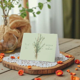 Franse land Rozemarijn bruiloft dank u kaart